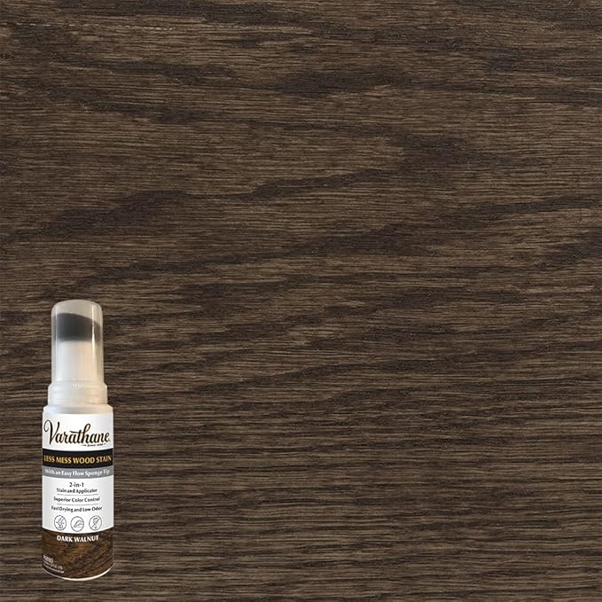 Varathane 368029-4PK Less Mess Wood Stain and Applicator, 4 oz, Dark Walnut, 4 Pack