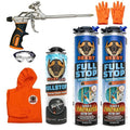 BEEST FullStop Spray Foam Insulation Kit - 40 Board ft/sq.ft. Fire Rated Spray Insulation Foam for Walls & Attics with Thermal & Soundproofing - Includes 2X Cans, 1 Cleaner, Pro X Gun, Safety Gear