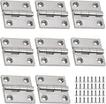 316 Stainless Steel Hinges Marine Grade (2" × 2" or 1-1/2" × 1-1/2" Heavy Duty Boat Hatch Hinge Casting Cabinet Door Hinge with Screws (2" x 2" 8 Pack)