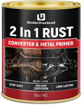 Rust Converter for Metal, 2 in 1 Rust Converter Paint& Primer, Converts Rust to Long-Lasting Protective Coating for Car, Trailer, Truck Frame, Chassis, Mort, Automotive Rust Reformer, Heat Resistance & UV Resistant ,Black 35 oz