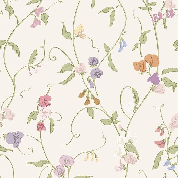 17.3" x 393.7" Vintage Wallpaper Peel and Stick Beige Floral Wallpaper Leaf Contact Paper Vinyl Waterproof Self Adhesive Boho Botanical Wall Paper for Bedroom Shlef Cabinet Decor