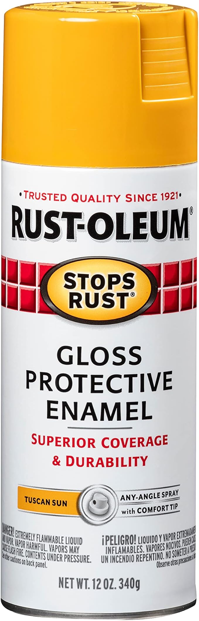 Rust-Oleum 298537 Stops Rust Spray Paint, 12 oz, Gloss Tuscan Sun