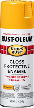 Rust-Oleum 298537 Stops Rust Spray Paint, 12 oz, Gloss Tuscan Sun