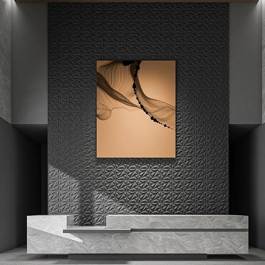 100 Pack 3D Wall Panels Diamond, Black, 12''x12'' | PVC Accent Wall Panels for Interior Wall Decor, Living Room Lobby Bedroom Hotel Office