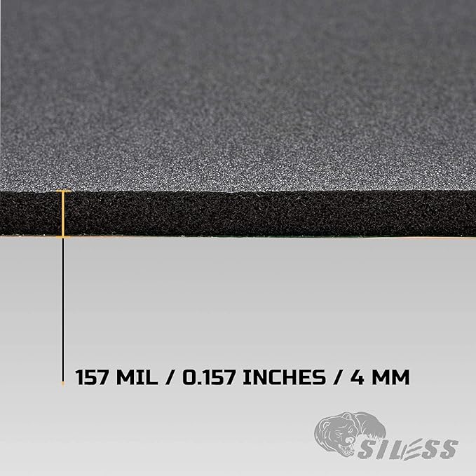 Siless Liner 157 (4 mm) mil 18 sqft Car Sound Deadening Closed Cell Foam & Heat Insulation mat - PE Foam Sound Deadener Material & Heat Barrier