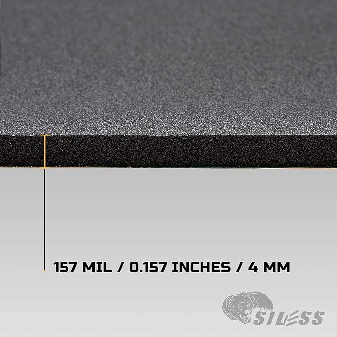 Siless Liner 157 (4 mm) mil 9 sqft Car Sound Deadening Closed Cell Foam & Heat Insulation mat - PE Foam Sound Deadener Material & Heat Barrier