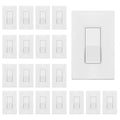 ENERLITES Matte White Light Switch With Screwless Wall Plate, Decorator Paddle Rocker Wall Switch, 3-Way, 3 Wire, Grounding Screw, Residential Grade, 15A 120V/277V, UL Listed, 93150-MW-20PCS (20 Pack)
