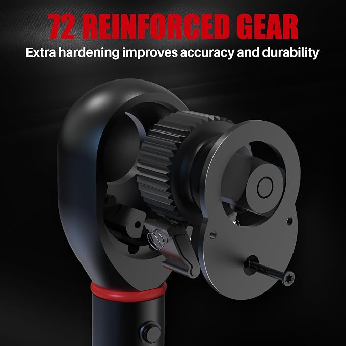 3/8-Inch Drive Click Torque Wrench-10-120 Ft-Lb for Car Motorcycle | Dual-Direction Adjustable Torque Wrench(13.6-162.6Nm), 72T Dual Range Scales, High 3% Precision for Bike,Wheel Machinery DIY