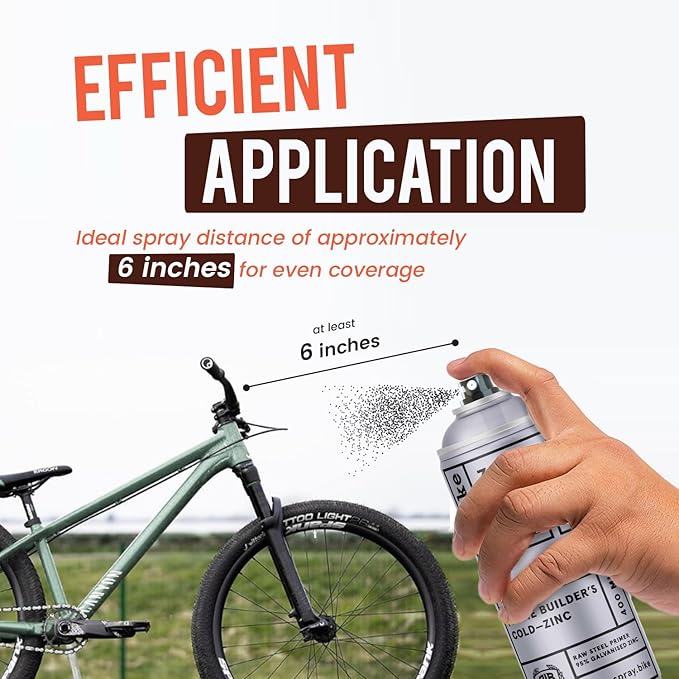 Spray.Bike Frame Builder's Cold-Zinc Primer | Cold Galvanizing Spray Paint Primer Designed for Bikes | Anti Rust Spray for Metal, Steel, Aluminum | Super Grip, Great Coverage | 400ml, Metallic Gray