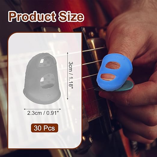 PATIKIL Finger Tip Covers Cots, Grey Silicone Finger Protectors Gloves Breathable Reusable Fingertip Caps with Air Holes for Dry Skin Finger Cracking, XL, 30 Pcs