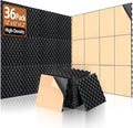 SD SODOCT 36 Pack Acoustic Foam Panels with Self Adhesive 12" X 12" X 1.2" Sound Proof Foam Panels for Walls High Density Egg-Crate Soundproof Wall Panels for Studio Office Gaming Room