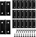 20 PCS 2 inches High-end Stainless Steel Mini Small Hinges with 80 Screws, Suitable for DIY Wooden Boxes, Small Cabinets, Jewelry Boxes Flat Hinges, Furniture, Woodworking Craft Project, Black