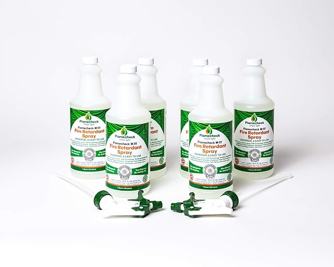 Flamecheck M-111 Fire Retardant Spray (Quart) Class A, Non-toxic and easy to use on fabric, wood, stage curtains and other absorbent surfaces.