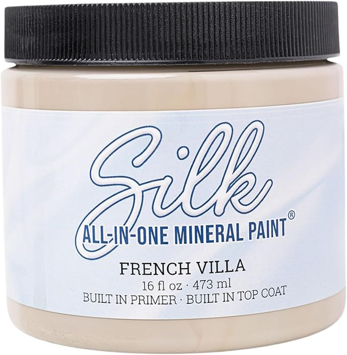 Dixie Belle Silk All-in-One Mineral Paint | French Villa (16oz) | Soft Warm Greige All-in-One Water Based Primer + Topcoat | Durable Furniture Paint | Low Reflective Finish