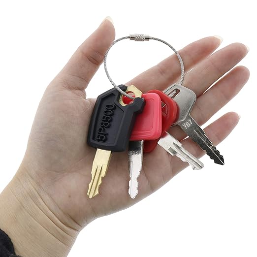 Solarhome Heavy Equipment Ignition Key Set 4 Keys for CAT fits John Deere & Komatsu