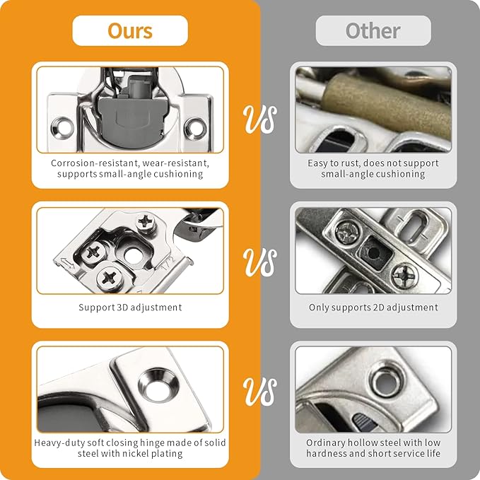 Chibery 30 Pack 1/2" Overlay 3D Soft Close Concealed Hinge for Face Frame Door, Smooth Slow Self Closing Hinges, Satin Nickel, Hidden 105° Open Angle Stainless Steel Hinge for Kitchen Cabinet Door