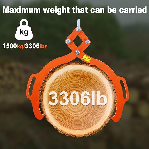 18 Inch Log Lifting Tongs, 2 Serrated Claw Hook Grapple Timber Claw | Heavy Duty Log Grapple, Swivel Logging Tongs, Lumber Skidding, Grapple Timber Tool for Tractors, Trucks, ATV& Lumber Skidding