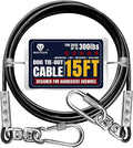 Tie Out Cable for Dogs Up to 300lbs,15ft Extra Strong 1000lbs Break Strength Tie-Out Tether Trolley Training Lead,Dog Run Cable for Yard Garden Park Camping Outside(15ft Black)