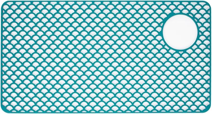 Kitchen Sink Mat 28.3 x 15.2in Silicone Sink Mat Non Slip Sink Protector for Farmhouse Kitchen Green B