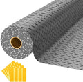 8x25 FT Garage Floor Mat, 2.8mm Thickened PVC Flooring Roll for Under Car, 200 SQFT Diamond Plate Gray Garage Mats for Garage, Warehouse, Basement, Gyms, Trailer（Included Tapes）