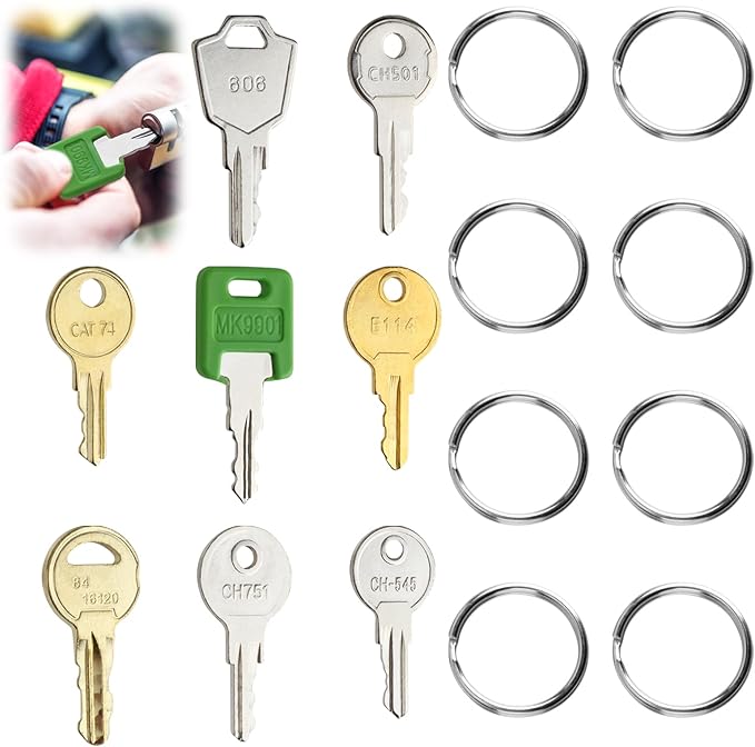 8 PCS Universal Replacement Utility Key Set – CH751 CH501 CH545 A126 CAT74 E114 MK9901 Keys for RV Compartments, Truck Toolboxes, Dispensers & Maintenance Equipment