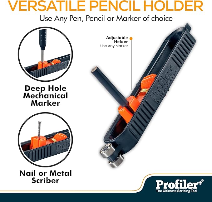 Profiler+ Multifunction Scribing Tool – Adaptable to Any Marker, Ultimate Precision Contour Scribe Tool for Accurate Woodworking, Cabinets, Flooring, and Carpentry