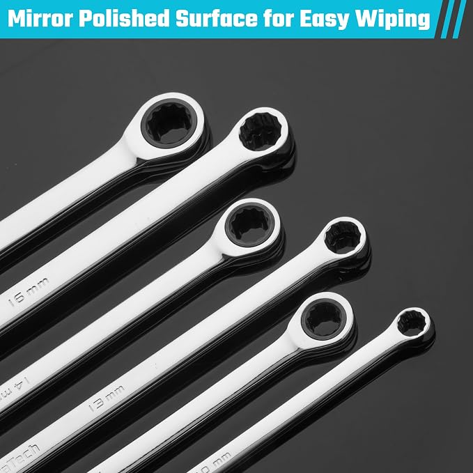 DURATECH 16mm Extra Long Ratcheting Wrench, Metric, CR-V Steel