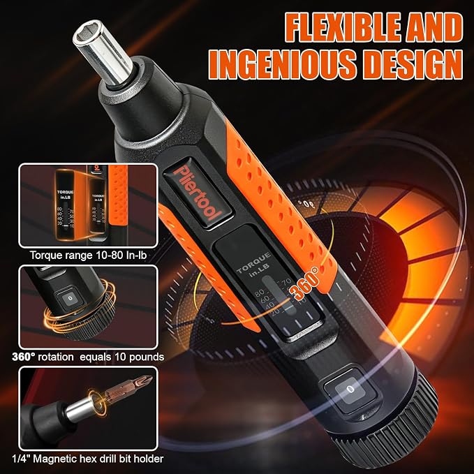 42Pcs Preset Torque Screwdriver Wrench Driver Set 10-80 Inch Pound | 1/4” Drive Torque Wrench Screwdriver Set with S2 Bits for Maintenance, Tools, Bike Repairing and Mounting
