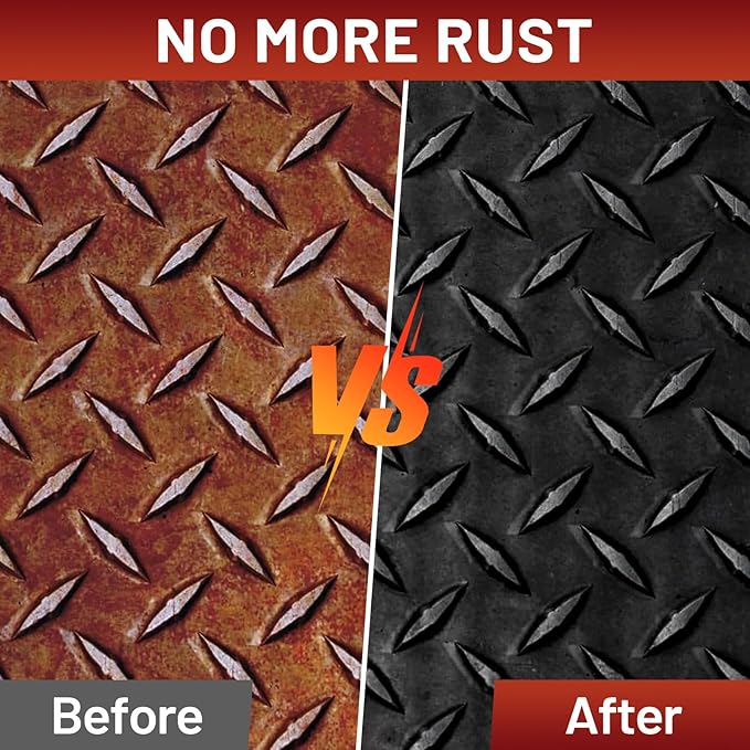 Rust-Stop and Corrosion Permanently Rust Preventive Coating Anti-Rust Automotive Rust Reformer for Metal & Seal, Rust Converter Non-Porous Protective Barrier gloss Black Metallic Paint 35 Fluid Ounces