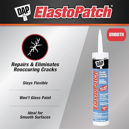 DAP ElastoPatch Smooth Flexible Patching Compound, White, 10.1 Oz (7079812276)