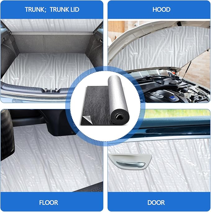 57" x 118" Thermal Sound Deadening (10mm 394mil) Automotive Heat Shield Reflective Insulation Mat Vehicle Car Truck SUV RV Engine Bay: Firewall Noise Reduce Heavy Duty Self-Adhesive DIY