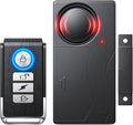 WSDCAM 110dB Door Alarm with Remote, Wireless Anti-Theft When Opened, Door Bells Chimes, Magnetic Security Alarms for Door, Window, Cabinet, Pool Safety for Kids, Alzheimer's Care Black