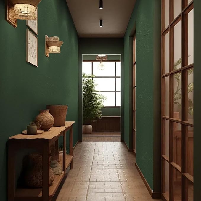 Dark Green Peel and Stick Wallpaper Removable Silk Texture Contact Paper | 15.7" X 984.2" Self Adhesive Vintage Embossed Stick on Wallpaper Home Decorativon for Wall Shelf Liner Paper