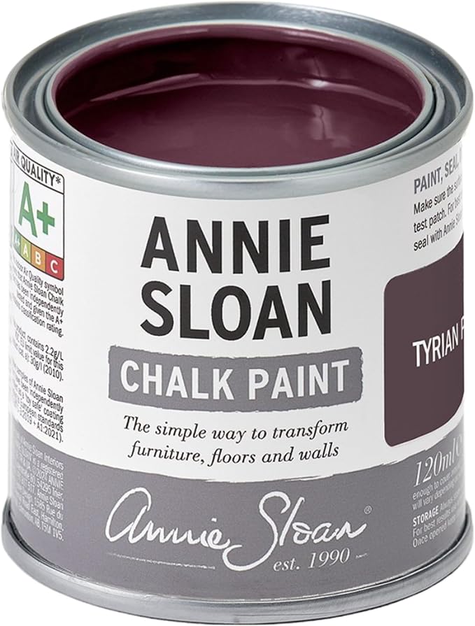 Annie Sloan Chalk Paint® (Tyrian Plum, 120 ml/4.06 Fl Oz) a unique decorative paint for furniture, cabinets and home décor with no sanding or priming