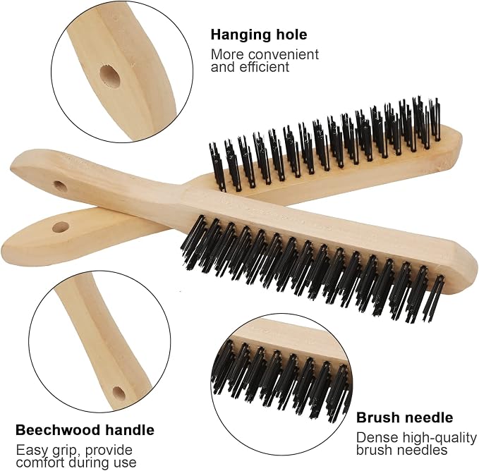 VASTOOLS Welding Chipping Hammer with Coil Spring Handle,10.5",Cone and Vertical Chisel,11" Wire Brush
