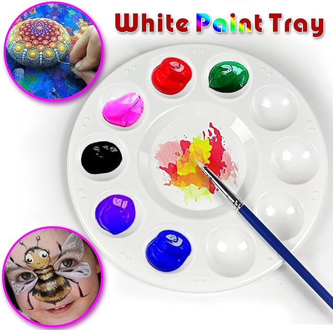 40PcsArt Paint Tray Palettes,Paint Trays for Kids or Student to Craft DIY Painting or School Project, White Plastic Paint Pallets