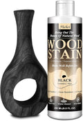 Wood Stain 8.5oz - Black | Water Based Furniture Stain & Wood Varnish for Indoor & Outdoor Wooden Furniture, Doors, Windows, Paneling, Cabinets | Low Odor Non-Toxic, Dye Fast, Multiple Finishes