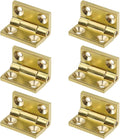 6Pcs Mini Solid Brass Cabinet Drawer Hinges, 90 Degree Small Butt Hinges Connectors for Jewelry Gift Box Wooden Case Delicate Boxes Doll House Model Making Folding Pages (1 Inch)
