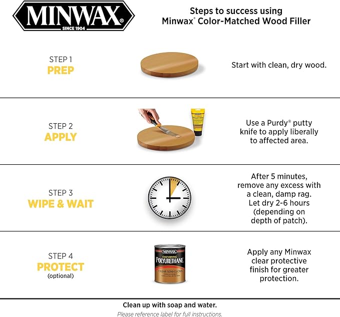 Minwax Color-Matched Wood Filler, Golden Oak, 6 oz