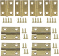 8pcs 1 Inch Gold Cabinet Door Hinges, Lasting Brass Folding Butt Hinges, Surface Polishing Mini Bifold Door Hinges, Small Door Hinges for Cabinets Furniture Drawer Doors