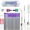 21 Pieces Sewing Machine Cleaning Kit,Sewing Machine Repair Tools Include Tweezers Double Headed Brush Screwdriver Seam Rippers Silicone Brush for Repair and Cleaning Machine Sewing with Storage Box