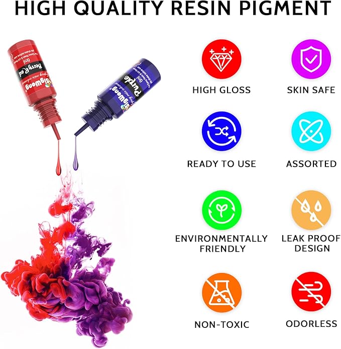 Epoxy Resin Pigment - 36 Color Liquid Translucent Colorant, Highly Concentrated Dye for DIY Jewelry Making, AB Coloring Paint, Craft 6ml Each