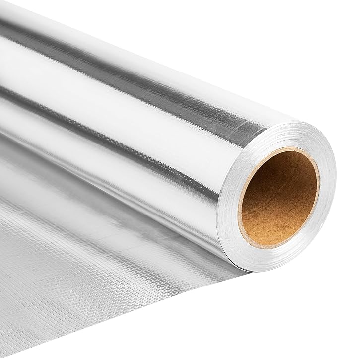 Sauna Foil Vapor Barrier, 3FT x 100FT 300 sqft Aluminum Insulation | Heavy-Duty Reflective Thermal Barrier Roll, Non-Perforated Aluminum Foil, Energy Saver for Sauna, Attic, Garage, Crawl Space