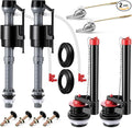 2 Inch Toilet Flusher Replacement Kit, Toilet Flusher Repair Kit Include Adjustable Fill Valve with Flapper, Metal Front Flush Handle, Gasket and Bolts, Anti-Siphon Repair Parts Tank(2 Set)
