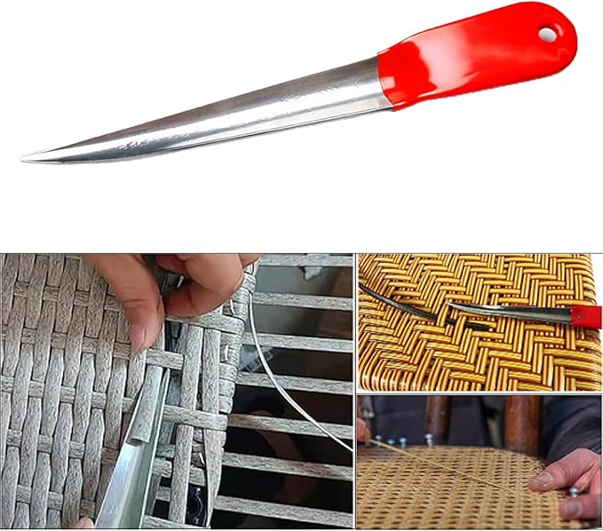 Wicker Repair Kit, Wicker Chair Rattan Repair Kit for Outdoor Patio Wicker Furniture, Wicker Weaving Tool Stainless Steel