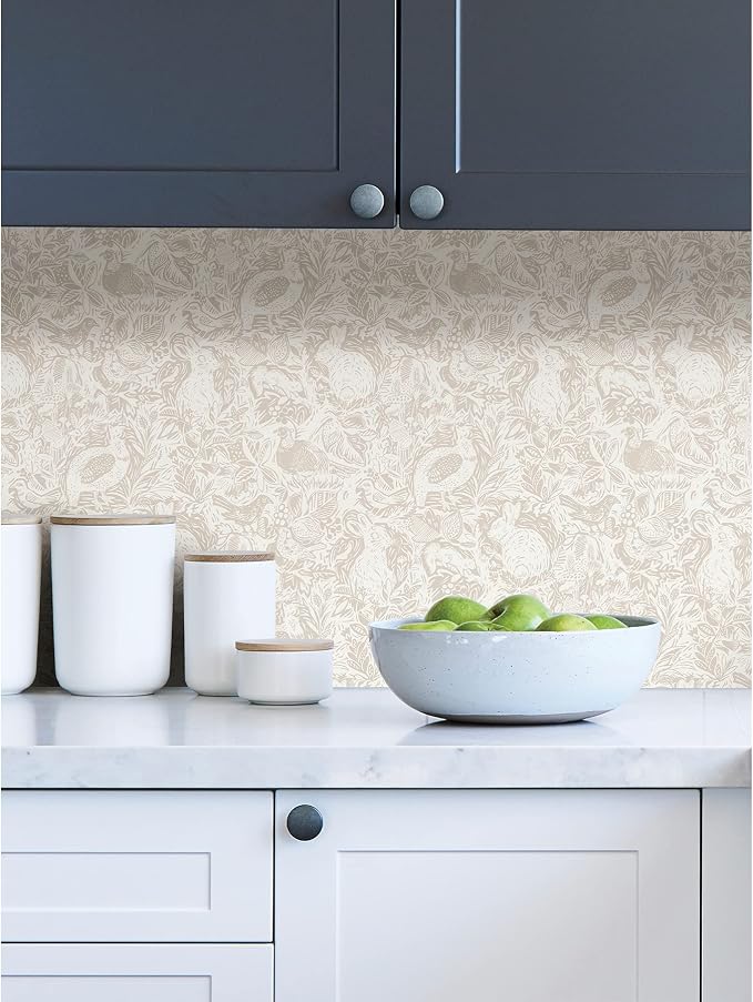 NuWallpaper by WallPops Cream Terrene Peel & Stick Wallpaper, NUS4304