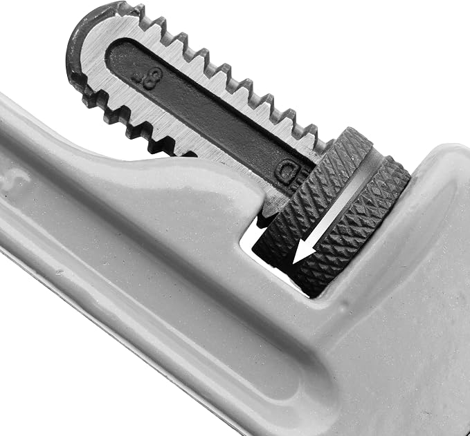 DURATECH 8-inch Aluminum Straight Pipe Wrench, Adjustable Plumbing Wrench | Heavy Duty,Drop Forged, Exceed GGG standard