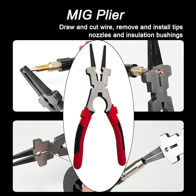 VASTOOLS MIG Welding Tools,10pc,Chipping Hammer,Leather Welding Gloves,Speed Square,Welding Clamp,Soapstone Holder,Welding Magnet,Welpers Pliers,MIG Nozzle Reamer,Wire Brush