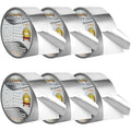 6Rolls Aluminum Foil Tapes, HVAC Duct Tape Heavy Duty, Silver Metal Adhesive Insulation Tape (3.9mil, 2"x65 Feet) High Temperature for Pipe Ductwork, Sealing Patching Heat Cold Air Ducts, Dryer Vents