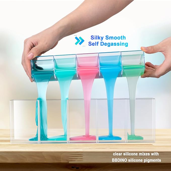 BBDINO Silicone Mold Making Kit, Liquid Silicone for Molds Making 30A Clear, High Strength Silicon Rubber 2 Gallon Kit 1:1 by Volume Ideal for Mold Casting of Resin/Jewelry/Candle/Concrete/Plaster
